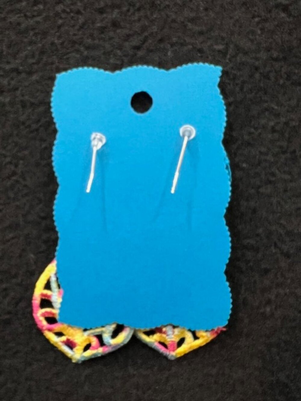 Homemade Multicolored Lace Teardrop Earrings - Picture 5 of 6